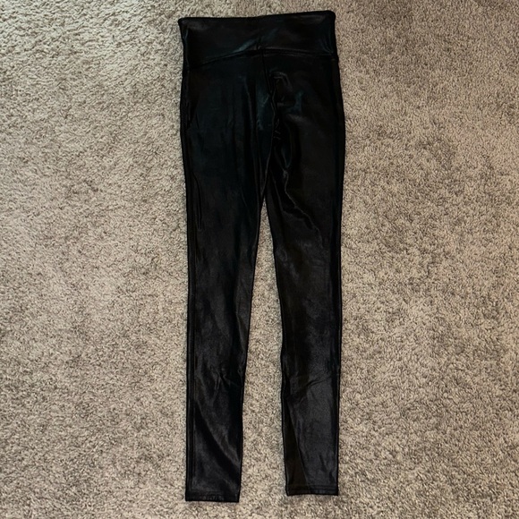 SPANX Metallic Faux Leather Leggings - Picture 3 of 4
